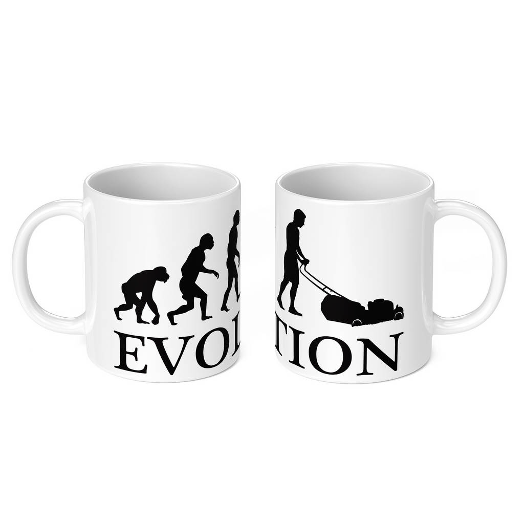 LAWN MOWER EVOLUTION 11oz NOVELTY MUG Mugs