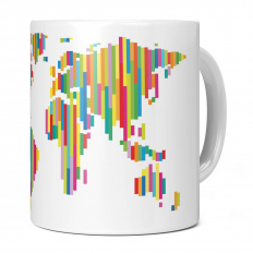 COLOURFUL WORLD MAP 11OZ NOVELTY MUG