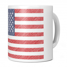 USA SCRIBBLE FLAG 11OZ NOVELTY MUG