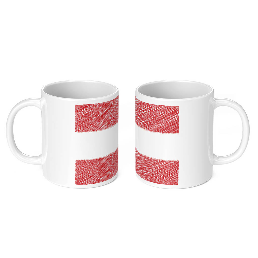 AUSTRIA SCRIBBLE FLAG 11oz NOVELTY MUG Mugs