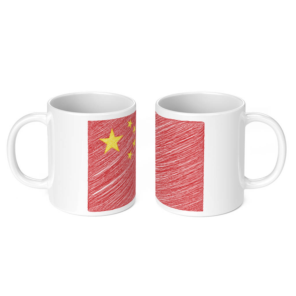 CHINA SCRIBBLE FLAG 11oz NOVELTY MUG Mugs