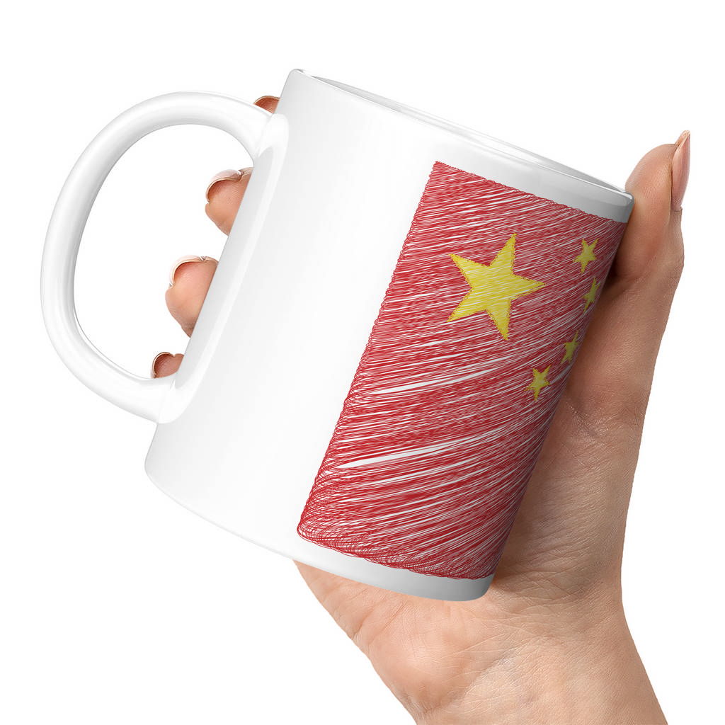 CHINA SCRIBBLE FLAG 11oz NOVELTY MUG Mugs