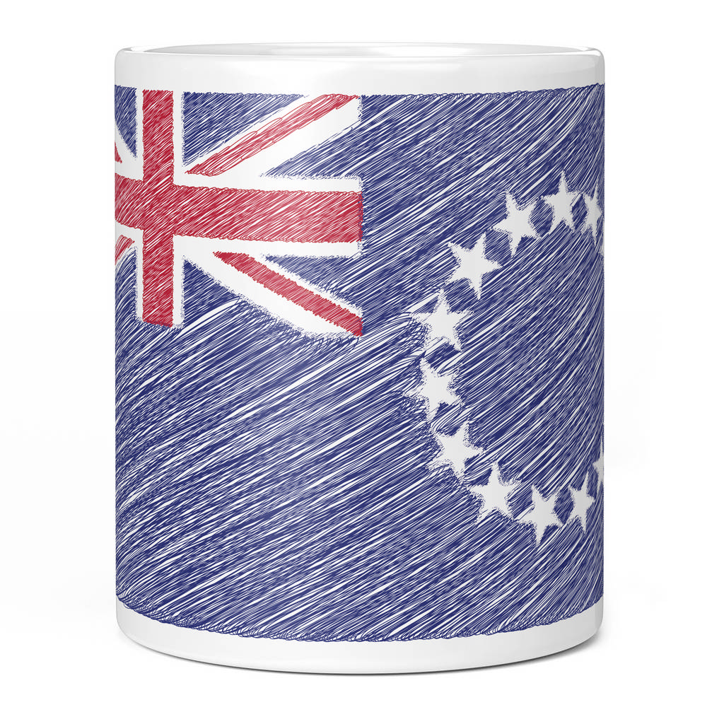 COOK ISLANDS SCRIBBLE FLAG 11oz NOVELTY MUG Mugs