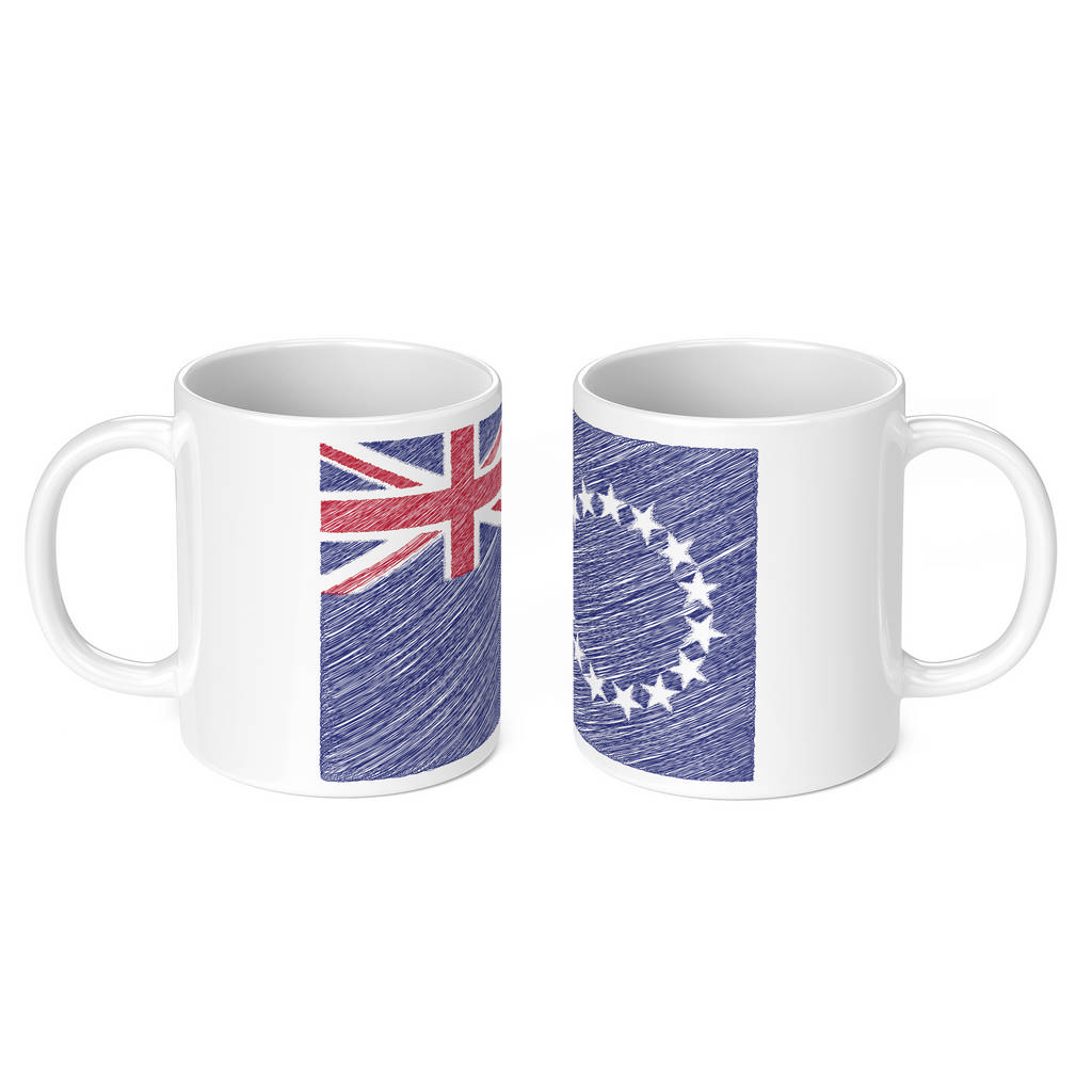 COOK ISLANDS SCRIBBLE FLAG 11oz NOVELTY MUG Mugs