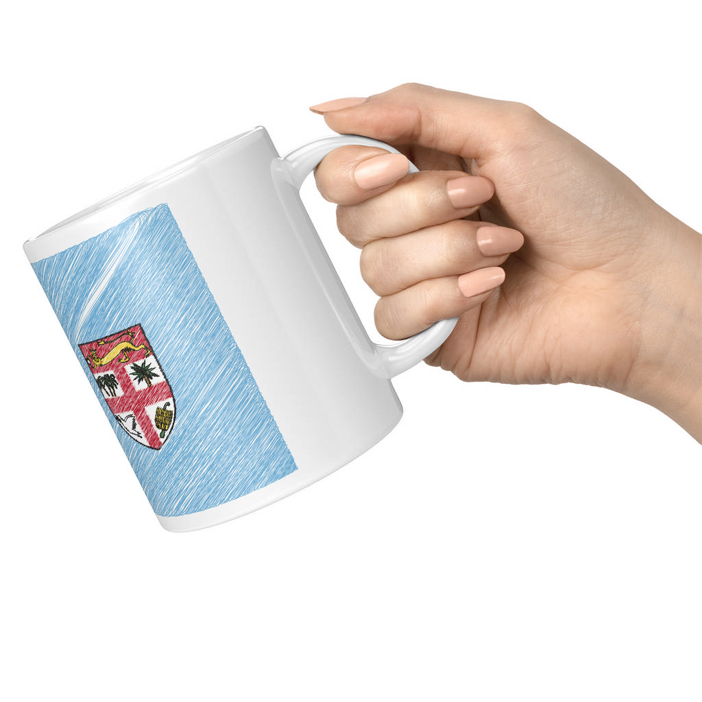 FIJI SCRIBBLE FLAG 11oz NOVELTY MUG Mugs