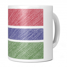 GAMBIA SCRIBBLE FLAG 11OZ NOVELTY MUG