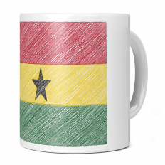 GHANA SCRIBBLE FLAG 11OZ NOVELTY MUG