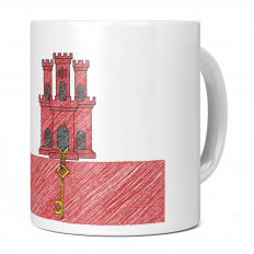 GIBRALTAR SCRIBBLE FLAG 11OZ NOVELTY MUG