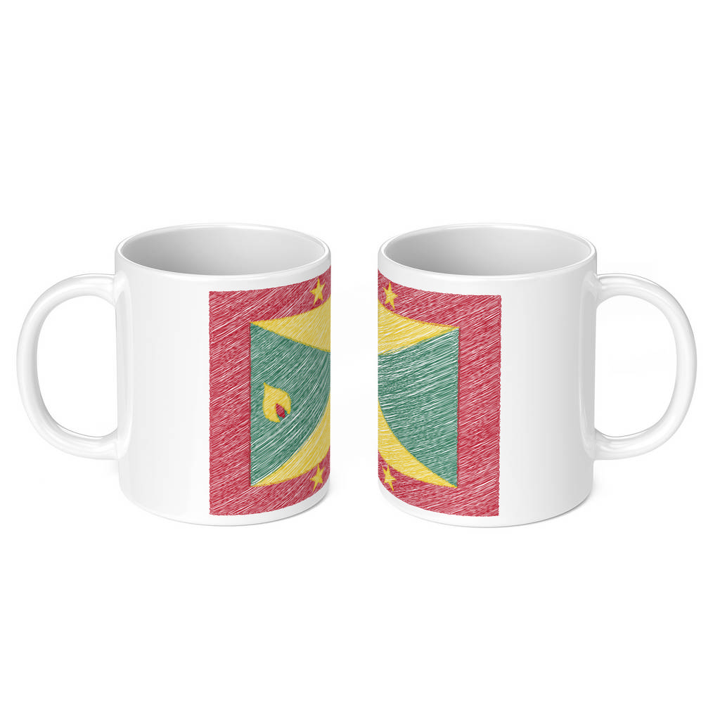 GRENADA SCRIBBLE FLAG 11oz NOVELTY MUG Mugs