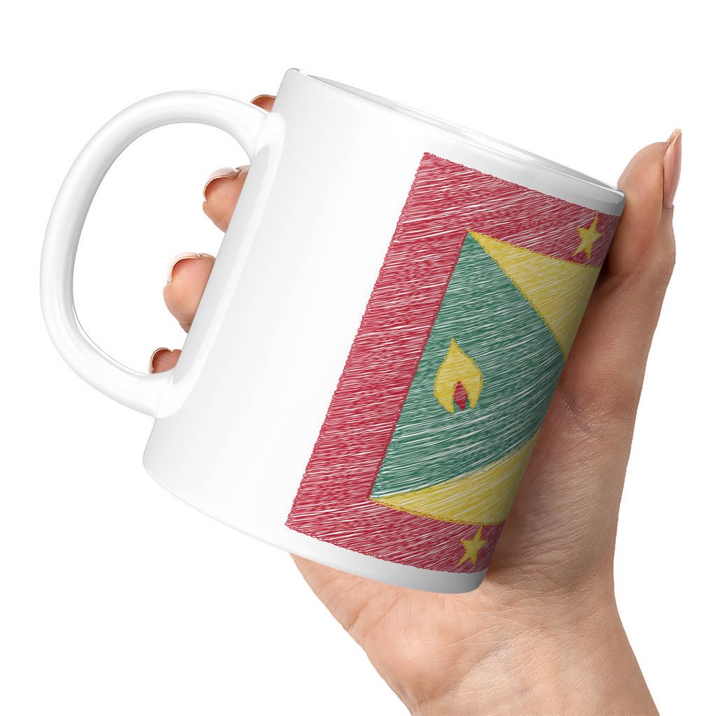 GRENADA SCRIBBLE FLAG 11oz NOVELTY MUG Mugs