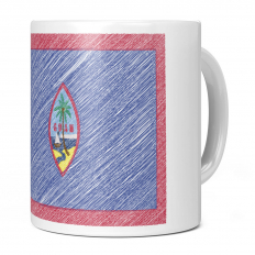 GUAM SCRIBBLE FLAG 11OZ NOVELTY MUG