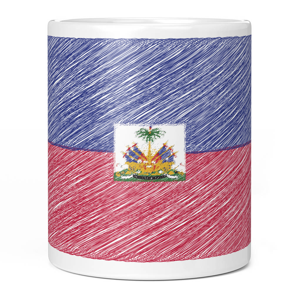 HAITI SCRIBBLE FLAG 11oz NOVELTY MUG Mugs