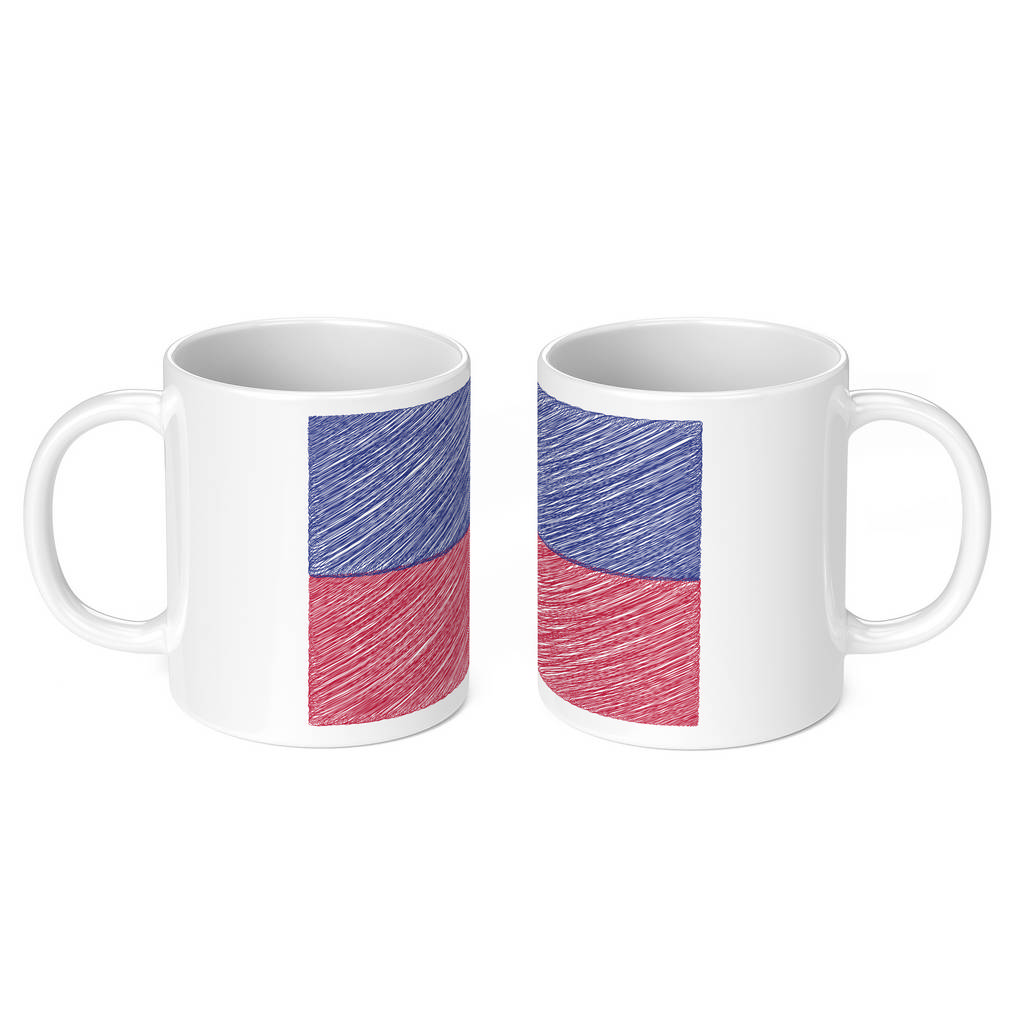 HAITI SCRIBBLE FLAG 11oz NOVELTY MUG Mugs