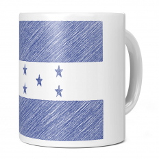 HONDURAS SCRIBBLE FLAG 11OZ NOVELTY MUG