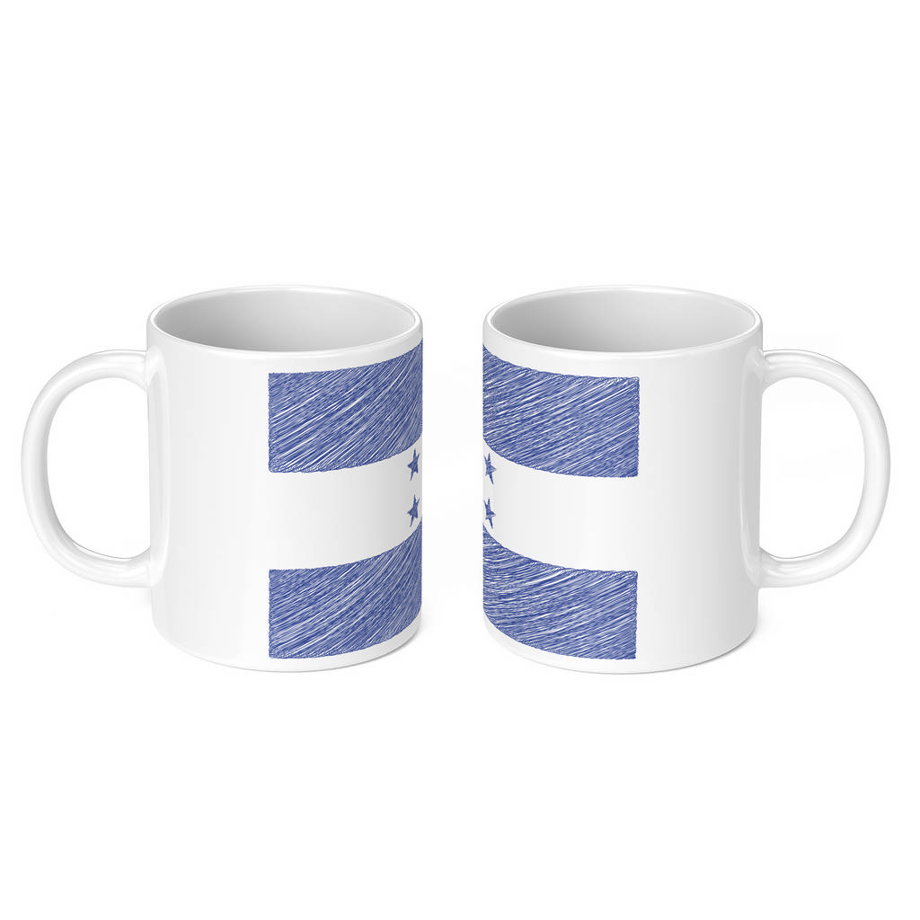 HONDURAS SCRIBBLE FLAG 11oz NOVELTY MUG Mugs