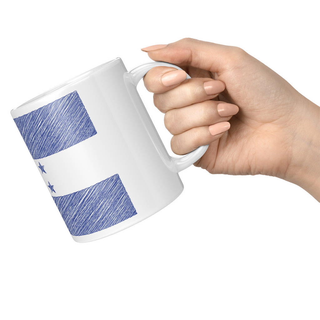 HONDURAS SCRIBBLE FLAG 11oz NOVELTY MUG Mugs