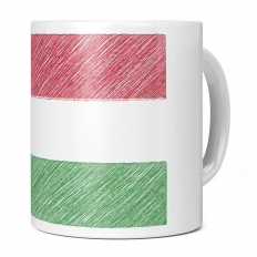 HUNGARY SCRIBBLE FLAG 11OZ NOVELTY MUG
