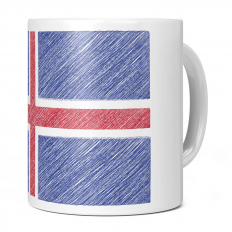 ICELAND SCRIBBLE FLAG 11OZ NOVELTY MUG