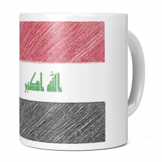 IRAQ SCRIBBLE FLAG 11OZ NOVELTY MUG