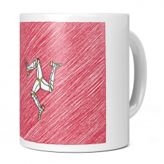 ISLE OF MAN SCRIBBLE FLAG 11OZ NOVELTY MUG