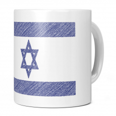ISRAEL SCRIBBLE FLAG 11OZ NOVELTY MUG