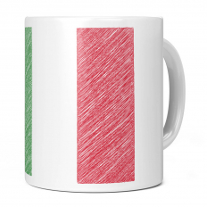 ITALY SCRIBBLE FLAG 11OZ NOVELTY MUG