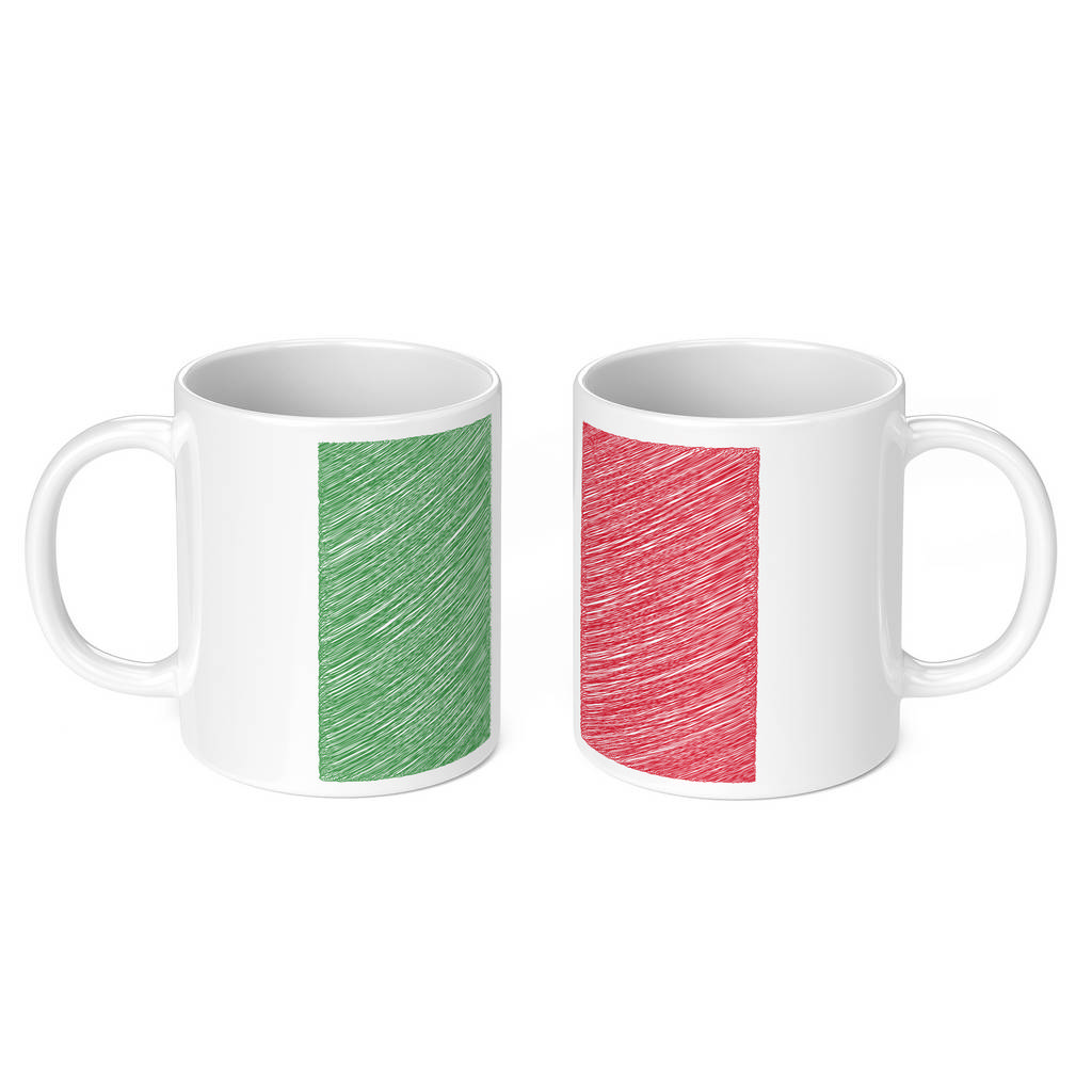 ITALY SCRIBBLE FLAG 11oz NOVELTY MUG Mugs