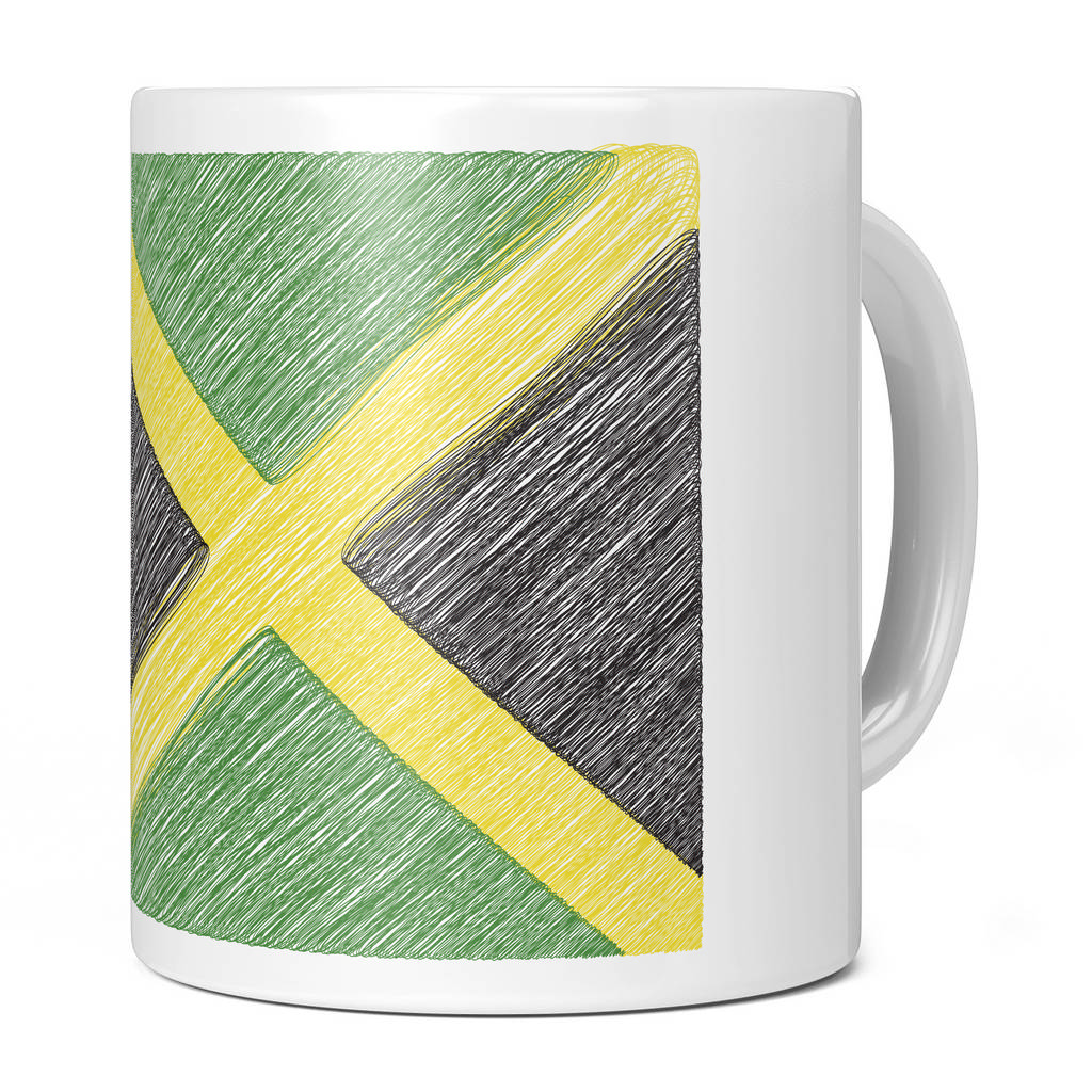 JAMAICA SCRIBBLE FLAG 11OZ NOVELTY MUG
