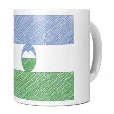 KABARDINO BALKARIA SCRIBBLE FLAG 11OZ NOVELTY MUG