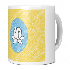 KALMYKIA SCRIBBLE FLAG 11OZ NOVELTY MUG