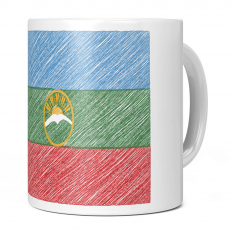 KARACHAY CHERKESSIA SCRIBBLE FLAG 11OZ NOVELTY MUG