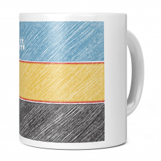 KAERAKALPAKSTAN SCRIBBLE FLAG 11OZ NOVELTY MUG
