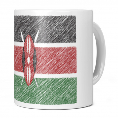 KENYA SCRIBBLE FLAG 11OZ NOVELTY MUG