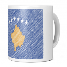 KOSOVO SCRIBBLE FLAG 11OZ NOVELTY MUG