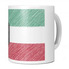 KUWAIT SCRIBBLE FLAG 11OZ NOVELTY MUG