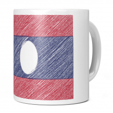 LAOS SCRIBBLE FLAG 11OZ NOVELTY MUG