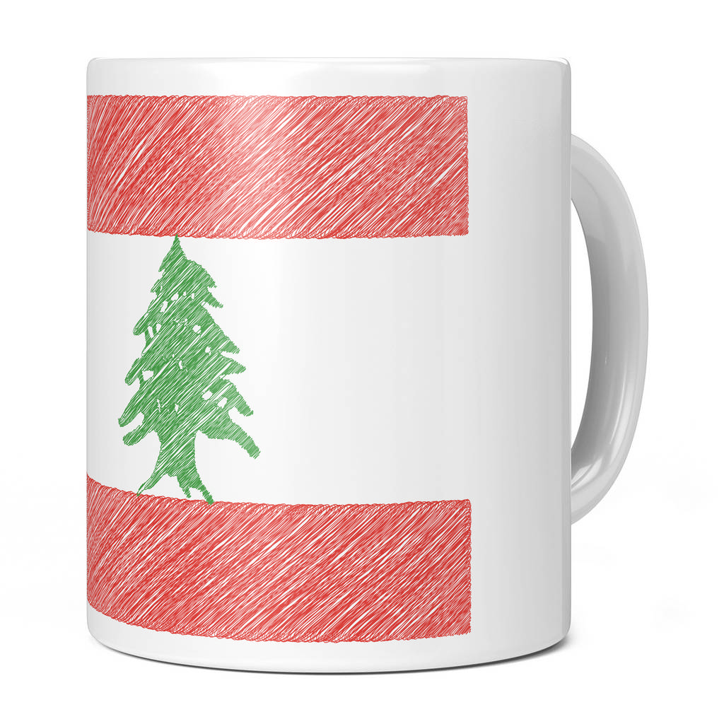 LEBANON SCRIBBLE FLAG 11OZ NOVELTY MUG