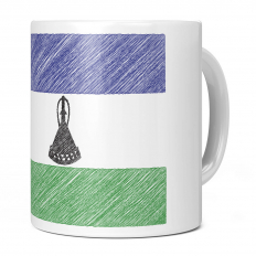 LESOTHO SCRIBBLE FLAG 11OZ NOVELTY MUG