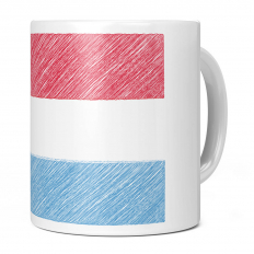 LUXEMBOURG SCRIBBLE FLAG 11OZ NOVELTY MUG