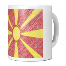 MACEDONIA SCRIBBLE FLAG 11OZ NOVELTY MUG
