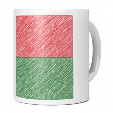 MADAGASCAR SCRIBBLE FLAG 11OZ NOVELTY MUG