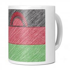 MALAWI SCRIBBLE FLAG 11OZ NOVELTY MUG