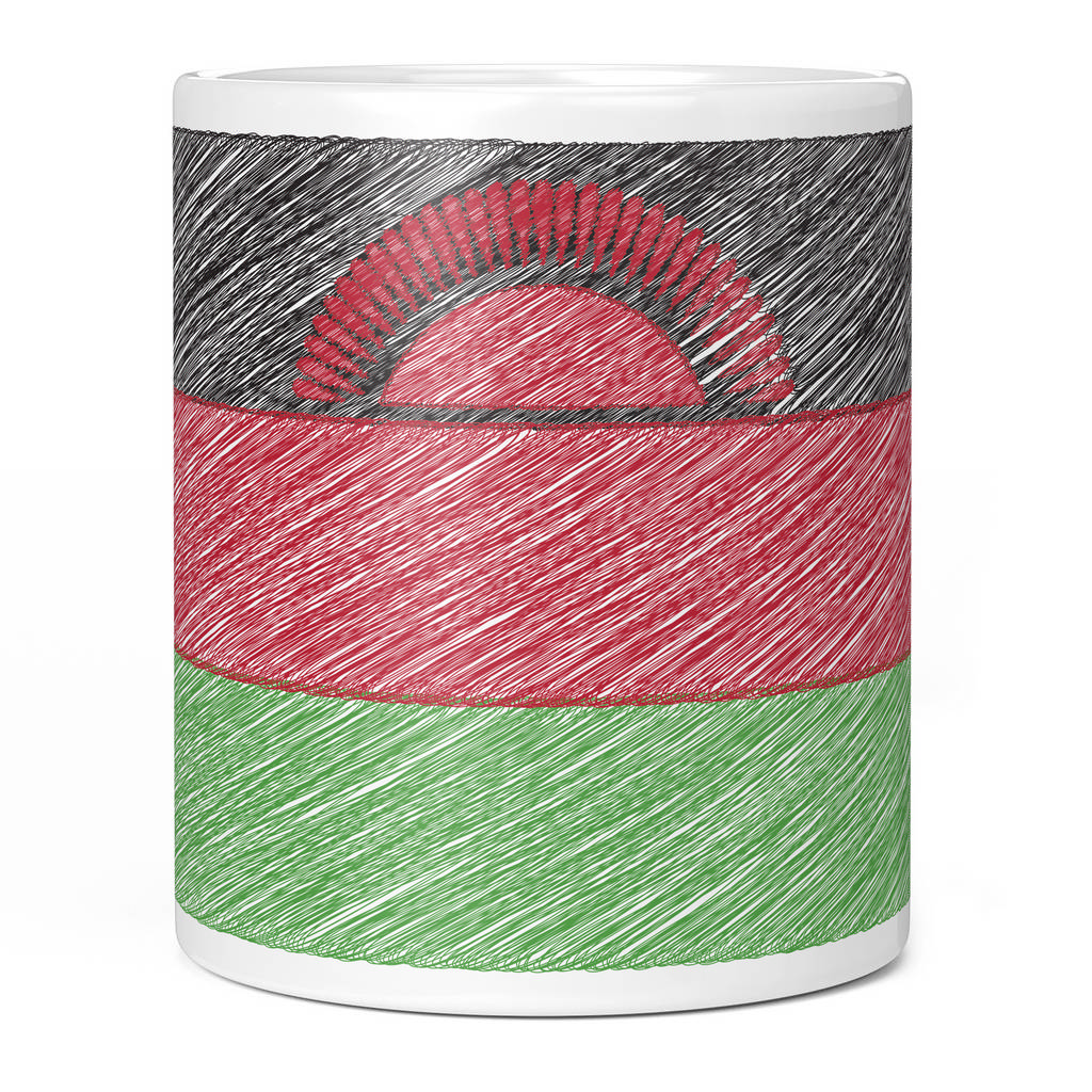 MALAWI SCRIBBLE FLAG 11oz NOVELTY MUG Mugs