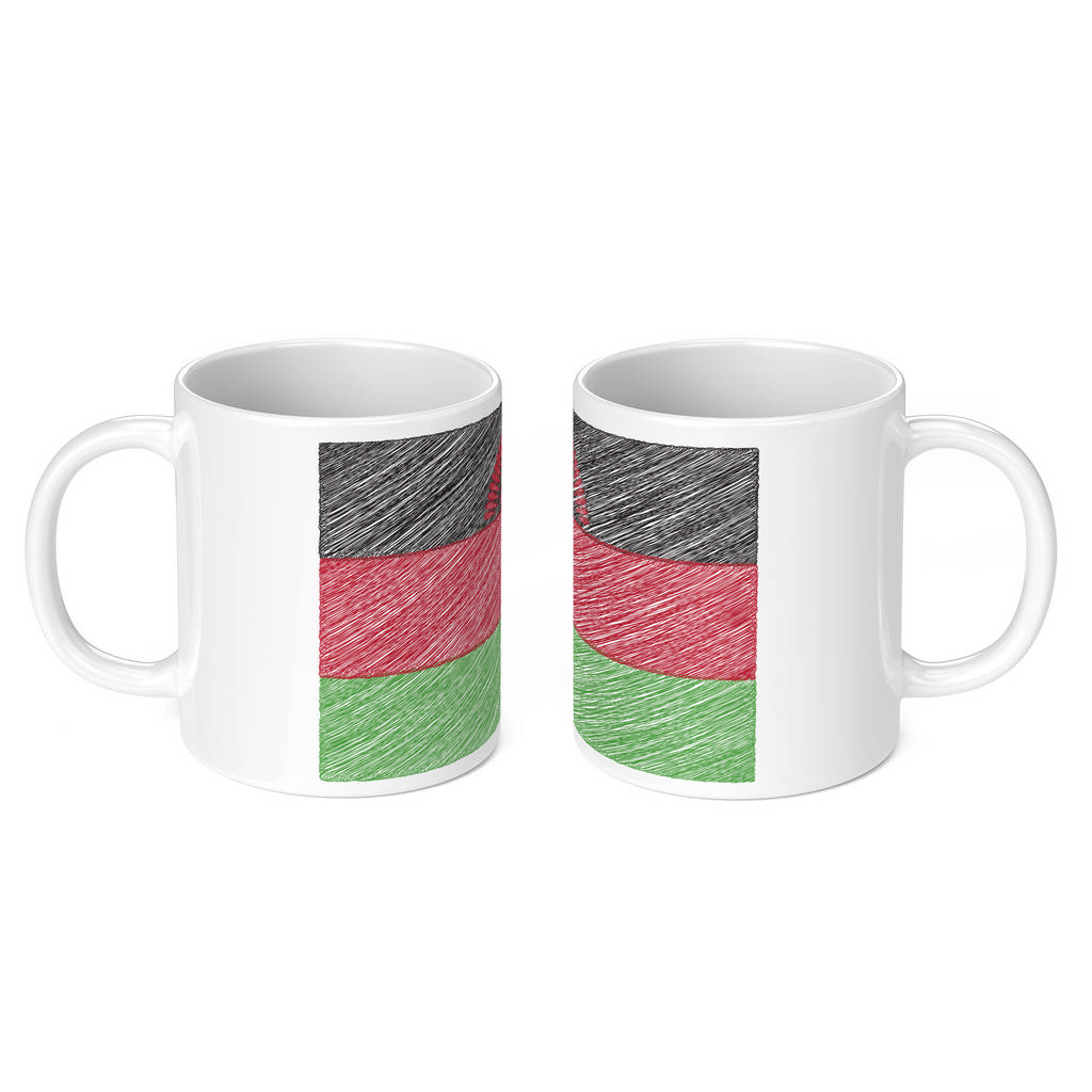 MALAWI SCRIBBLE FLAG 11oz NOVELTY MUG Mugs