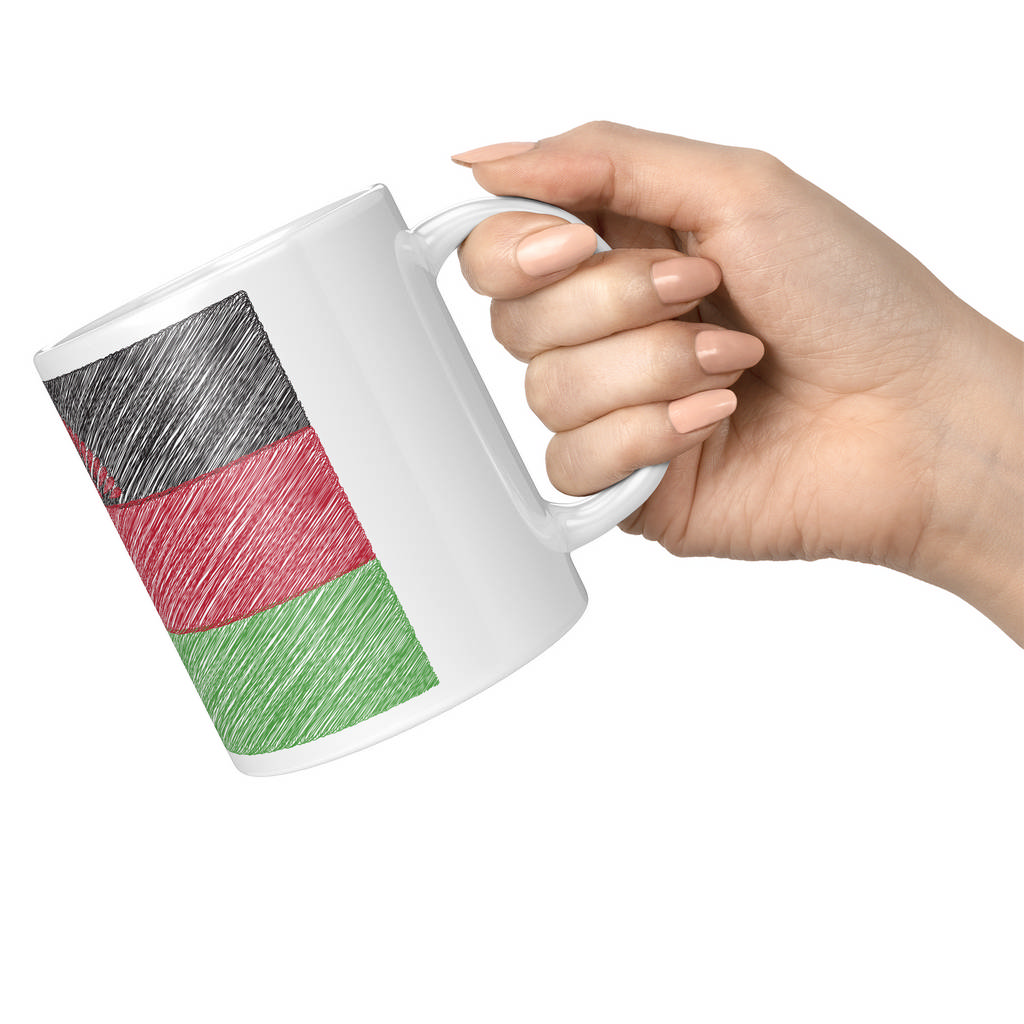 MALAWI SCRIBBLE FLAG 11oz NOVELTY MUG Mugs