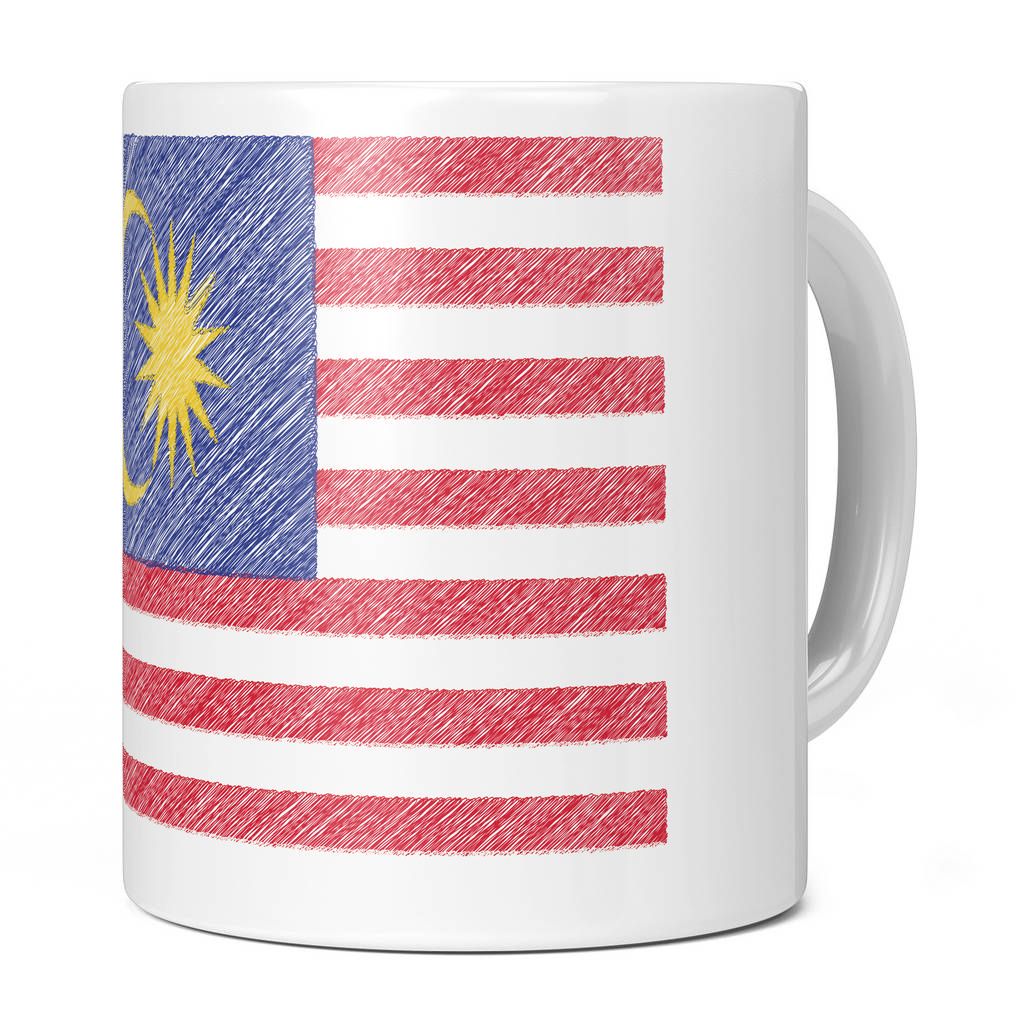 MALAYSIA SCRIBBLE FLAG 11OZ NOVELTY MUG
