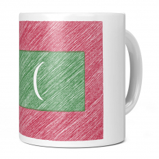 MALDIVES SCRIBBLE FLAG 11OZ NOVELTY MUG