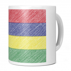 MAURITIUS SCRIBBLE FLAG 11OZ NOVELTY MUG