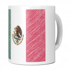MEXICO SCRIBBLE FLAG 11OZ NOVELTY MUG