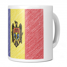 MOLDOVA SCRIBBLE FLAG 11OZ NOVELTY MUG